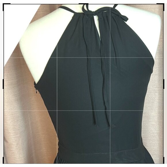 Charles Rafael For Zango XS Black Halter Pleated Maxi Dress  Elegant Evening USA - Picture 14 of 16
